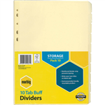 MARBIG DIVIDER MANILLA 10TAB A4 BUFF PACK 10