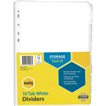 MARBIG DIVIDER MANILLA 10TAB A4 WHITE PACK 20