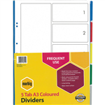 MARBIG DIVIDER PP 5TAB A3 ASSORTED