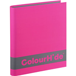 COLOURHIDE SILKY TOUCH RING BINDER 2D 25MM A4 PINK