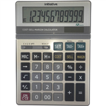 INITIATIVE DESKTOP CALCULATOR 12 DIGIT DUAL POWERED LARGE GREY