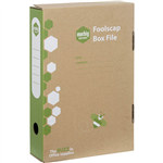 MARBIG ENVIRO BOX FILE SPRING FITTING 80MM FOOLSCAP KRAFT