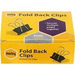 MARBIG FOLDBACK CLIP 41MM BOX 12