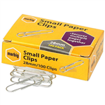 MARBIG PAPER CLIP SMALL 28MM BOX 100