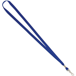 REXEL ID LANYARD FLAT STYLE WITH SWIVEL CLIP BLUE PACK 10