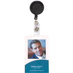 REXEL ID RETRACTABLE CARD HOLDER REEL BLACK HANGSELL