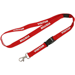 REXEL ID LANYARD PREPRINTED VISITOR RED PACK 5