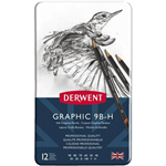 DERWENT GRAPHIC SOFT PENCILS 9BH TIN 12