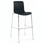 DAL ACTI CHAIR 4LEG HIGH BARSTOOL CHROME FRAME LIGHT GREY SHELL