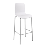 DAL ACTI CHAIR 4LEG HIGH BARSTOOL CHROME FRAME WHITE SHELL