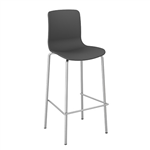 DAL ACTI CHAIR 4LEG HIGH BARSTOOL CHROME FRAME CHARCOAL SHELL