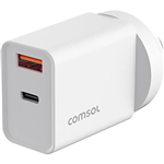 COMSOL USB WALL CHARGER DUAL PORT 20W WHITE