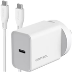 COMSOL USBC WALL CHARGER 20W  15M USBC TO C CABLE WHITE