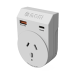 MOKI TRAVEL ADAPTOR PLUS OUTBOUND AUNZ TO SOUTH AFRICA WHITE