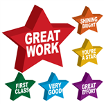 AVERY 69617 MERIT STICKERS 3D STARS PACK 96