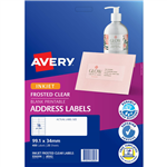 AVERY 936006 J8562 ADDRESS LABEL FROSTED CLEAR INKJET 16UP CLEAR PACK 25