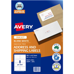 AVERY 936089 J8165 ADDRESS AND SHIPPING LABEL SMUDGE FREE INKJET 8UP WHITE PACK 50