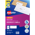AVERY 936057 J8158 QUICK PEEL ADDRESS LABEL WITH SURE FEED INKJET 30UP WHITE PACK 25