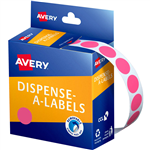 AVERY 937241 ROUND LABEL DISPENSER 14MM PINK BOX 1050