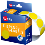 AVERY 937247 ROUND LABEL DISPENSER 24MM YELLOW BOX 500