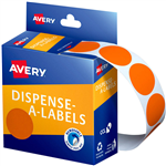AVERY 937248 ROUND LABEL DISPENSER 24MM ORANGE BOX 500