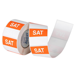 AVERY 937341 REMOVABLE DAY LABEL SATURDAY 40 X 40MM ORANGEWHITE BOX 500