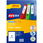 AVERY 959035 L7171 TRUEBLOCK FILING LABELS LASERINKJET 4UP WHITE PACK 25