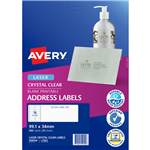 AVERY 959050 L7562 CRYSTAL CLEAR ADDRESS LABEL LASER 16UP CLEAR PACK 25