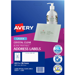 AVERY 959055 L7560 CRYSTAL CLEAR ADDRESS LABEL LASER 21UP CLEAR PACK 25