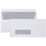 CUMBERLAND DL ENVELOPES SECRETIVE WALLET WINDOWFACE SELF SEAL 80GSM 110 X 220MM WHITE BOX 500