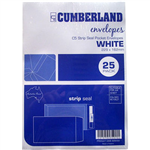 CUMBERLAND C5 ENVELOPES POCKET PLAINFACE STRIP SEAL 85GSM 162 X 229MM WHITE PACK 25