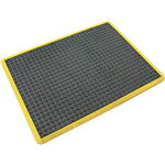 AIR GRID ANTIFATIGUE MAT 600 X 900MM BLACKYELLOW BORDER