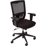 FURNX DELUXE OPERATOR CHAIR MEDIUM MESH BACK ARMS BLACK