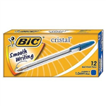 BIC CRISTAL BALLPOINT PENS MEDIUM BLUE BOX 12