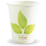 BIOPAK BIOCUP SINGLE WALL CUP 280ML WHITE LEAF DESIGN PACK 50