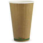 BIOPAK BIOCUP DOUBLE WALL CUP 510ML KRAFT GREEN STRIPE PACK 40