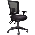 BURO METRO II 247 TASK CHAIR MEDIUM MESH BACK 3LEVER NYLON BASE WITH ARMS BLACK