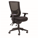 BURO METRO II 247 TASK CHAIR HIGH MESH BACK 3LEVER NYLON BASE WITH ARMS BLACK