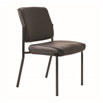 BURO LINDIS 4 LEG CHAIR BLACK POWDERCOAT FRAME NO ARMS JETT BLACK PU