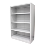 STEELCO OPEN BOOKCASE 3 SHELF 1320 X 900 X 400MM WHITE SATIN