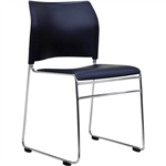 BURO MAXIM VISITOR CHAIR SLED BASE CHROME FRAME VINYL BLACK