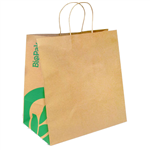 BIOPAK KRAFT PAPER BAGS TWIST HANDLE JUMBO 355 X 370 X 220MM CARTON 150
