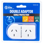 THE BRUTE POWER CO DOUBLE ADAPTOR FLAT RIGHT WITH SURGE PROTECTION