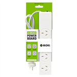 MOKI POWERBOARD 4 OUTLET WITH OVERLOAD PROTECTION 1M WHITE