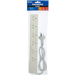 THE BRUTE POWER CO POWERBOARD 6 OUTLET WITH OVERLOAD PROTECTION 1M WHITE