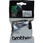 BROTHER M931 NON LAMINATED LABELLING TAPE 12MM BLACK ON SILVER