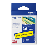 BROTHER TZE661 LAMINATED LABELLING TAPE 36MM BLACK ON YELLOW
