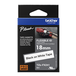 BROTHER TZEFX241 FLEXIBLE LABELLING TAPE 18MM BLACK ON WHITE