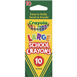 CRAYOLA LARGE SCHOOL CRAYONS ASSORTED PACK 10
