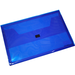BANTEX TRANSLUCENT DOCUMENT WALLET POP GEAR PP HOOK AND LOOP CLOSURE FOOLSCAP BLUE